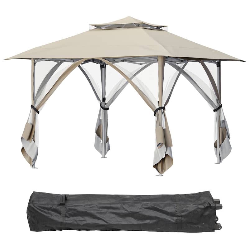 Outdoor Pop-Up Gazebo Tent With Soft Top