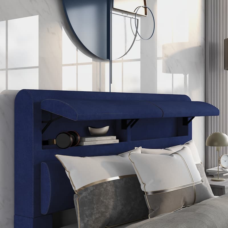 Furniture of America Otjen Modern Upholstered Storage Bed