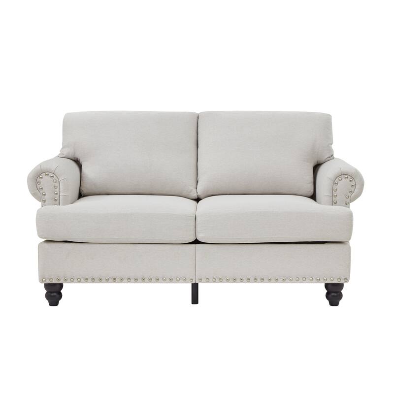 Roomfitters 59.5" Modern Classic Loveseat, Upholstered Fabric Couch with Tufted Design for Living Room