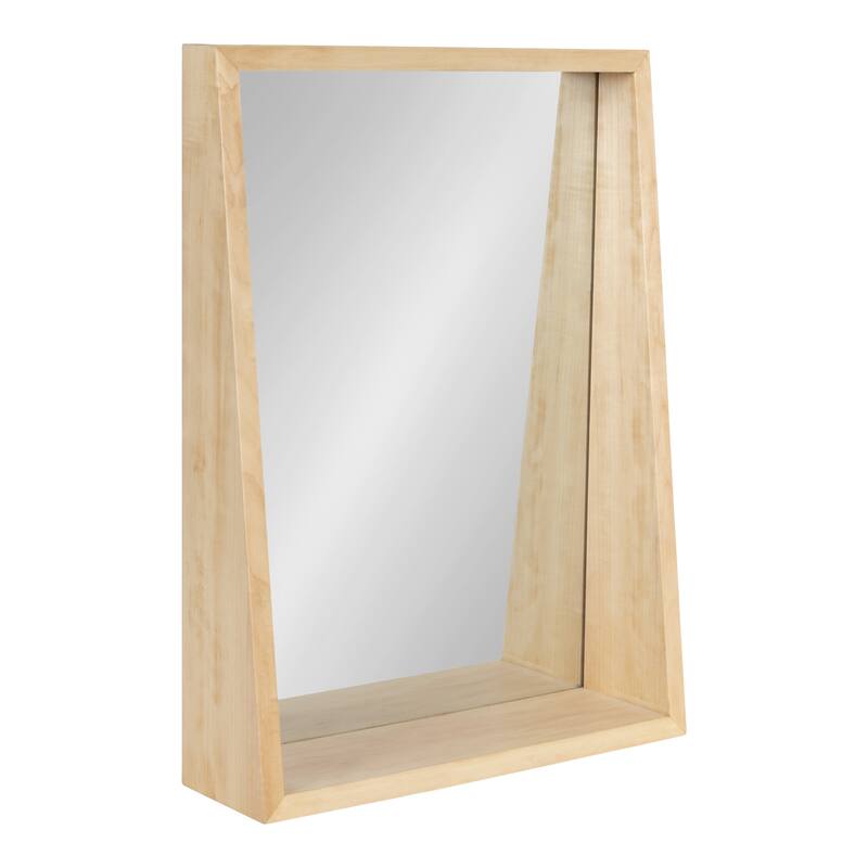 Kate and Laurel Hutton Wood Framed Wall Mirror with Shelf - 18x24