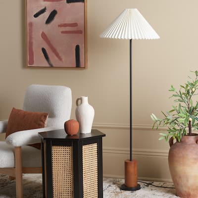SAFAVIEH Lighting Willa 55-inch Standing Floor Lamp (LED Bulb Included) - Walnut/Black - 19Wx19Dx55H