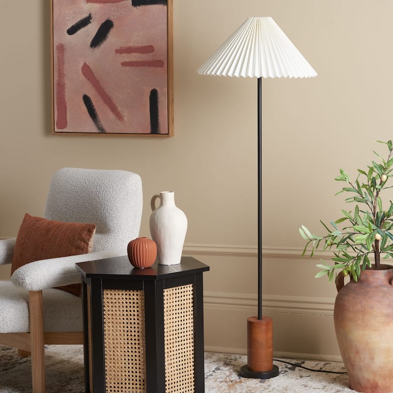 SAFAVIEH Lighting Willa 55-inch Floor Lamp - Walnut/Black - 19Wx19Dx55H