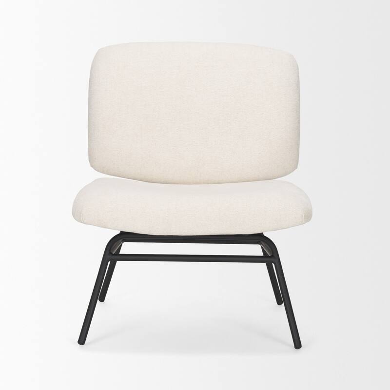Nora Charcoal Fabric w/ Matte Black Metal Legs Accent Chair - 30.8L x 25.4W x 31.9H