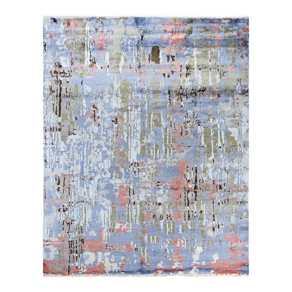 Ikat One-of-a-Kind Hand-Knotted Area Rug, Purple - 8' 3" x 10' 4"