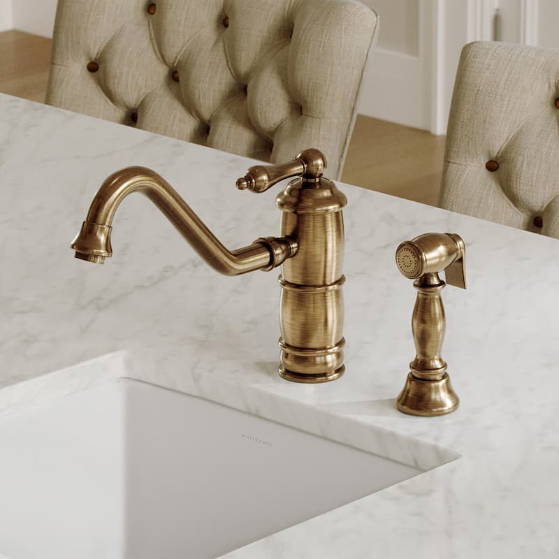 Whitehaus Vintage III Plus 1.5 GPM Single Hole Kitchen Sink Faucet -