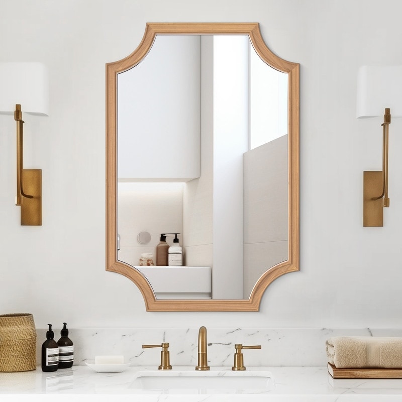 Full Scalloped Corners Arch Square Mirror - Overstock - 42974570
