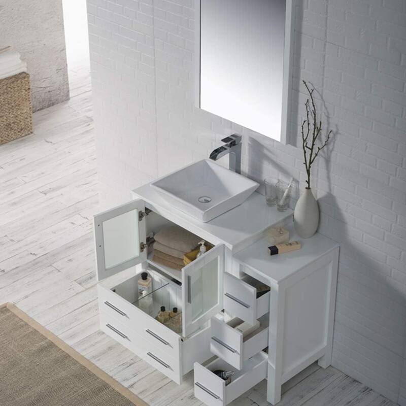 Blossom Sydney 42" Bathroom Vanity with Storage Side Cabinet & Mirrors