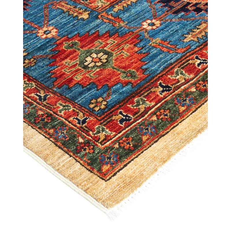 Overton Hand Knotted Wool Vintage Inspired Traditional Serapi Ivory Area Rug - 10' 4" X 8' 2"