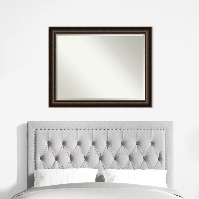 Villa Oil Rubbed Bronze Beveled Wood Framed Wall Mirror - Villa Oil Rubbed Bronze