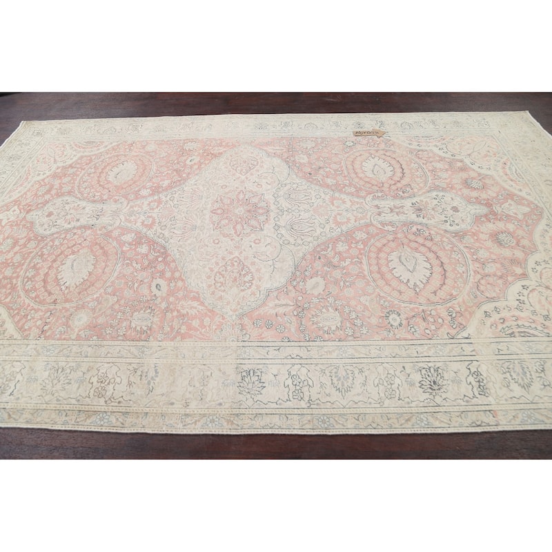 Vintage Muted Traditional Tabriz Persian Area Rug Wool Hand-knotted - 6'4" x 10'5"