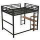 preview thumbnail 13 of 14, Full Size Metal Loft Bed with Built-in Desk and Storage Shelves, Black