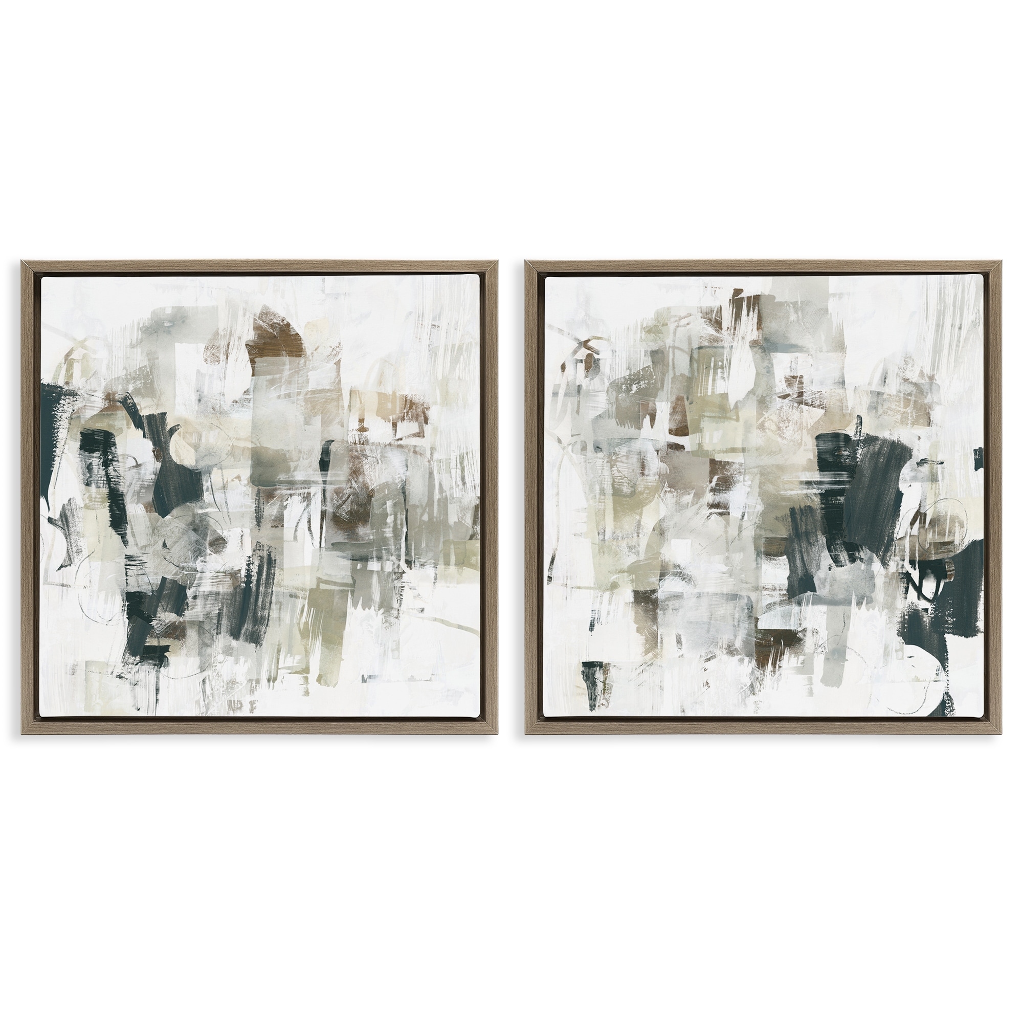 Stupell Distressed Pale Paint Framed Floater Canvas Wall Art Design By June Erica Vess (Set of 2)
