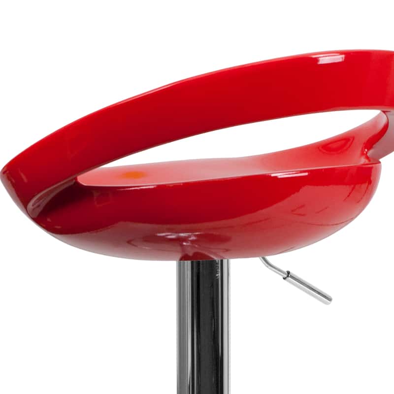 Height-adjustable Barstools with Rounded Cutout Backs (Set of 2) - 18.25"W x 18.25"D x 30.25" - 38.75"H