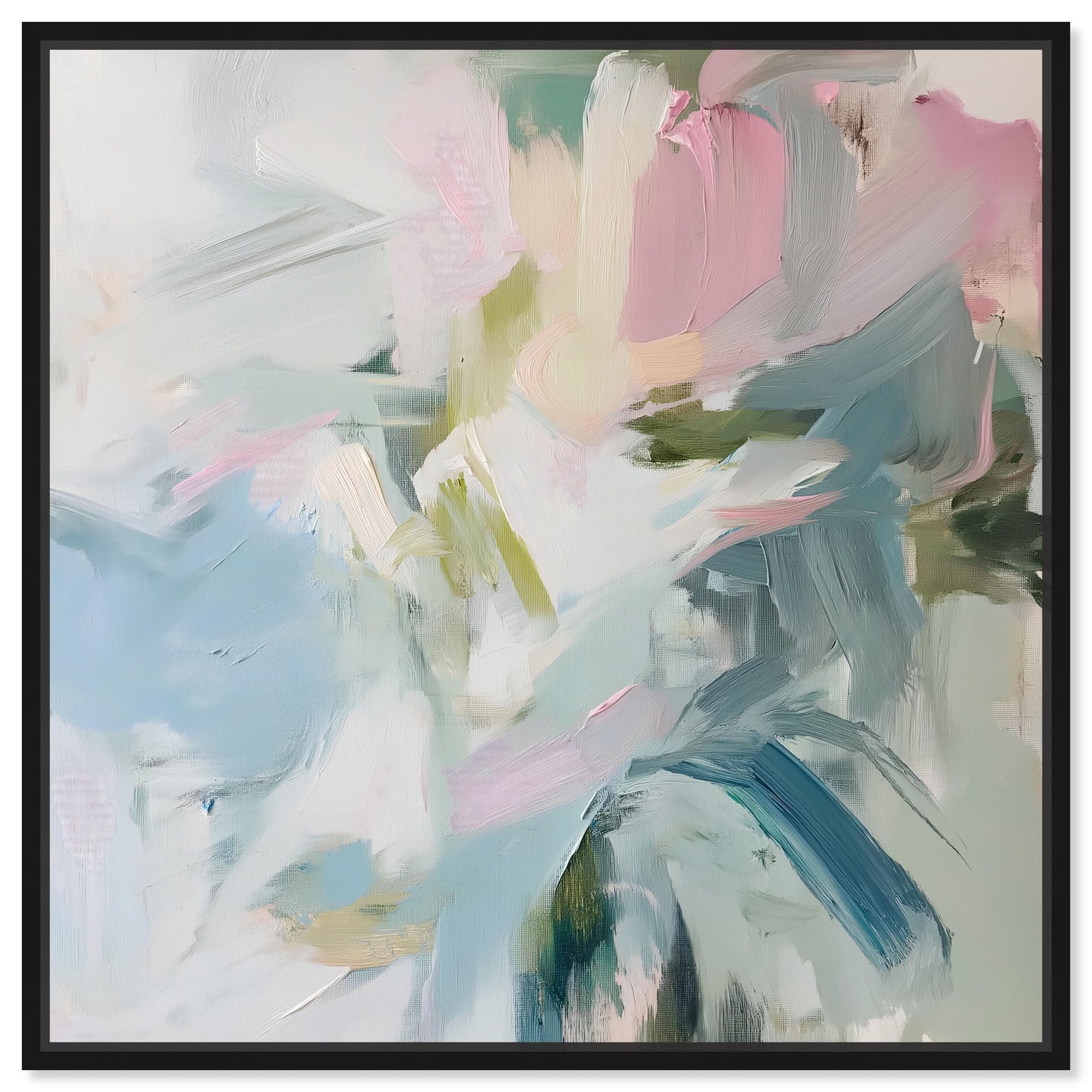 Elegant Green Abstract Canvas Modern Colorful Art by Art Remedy