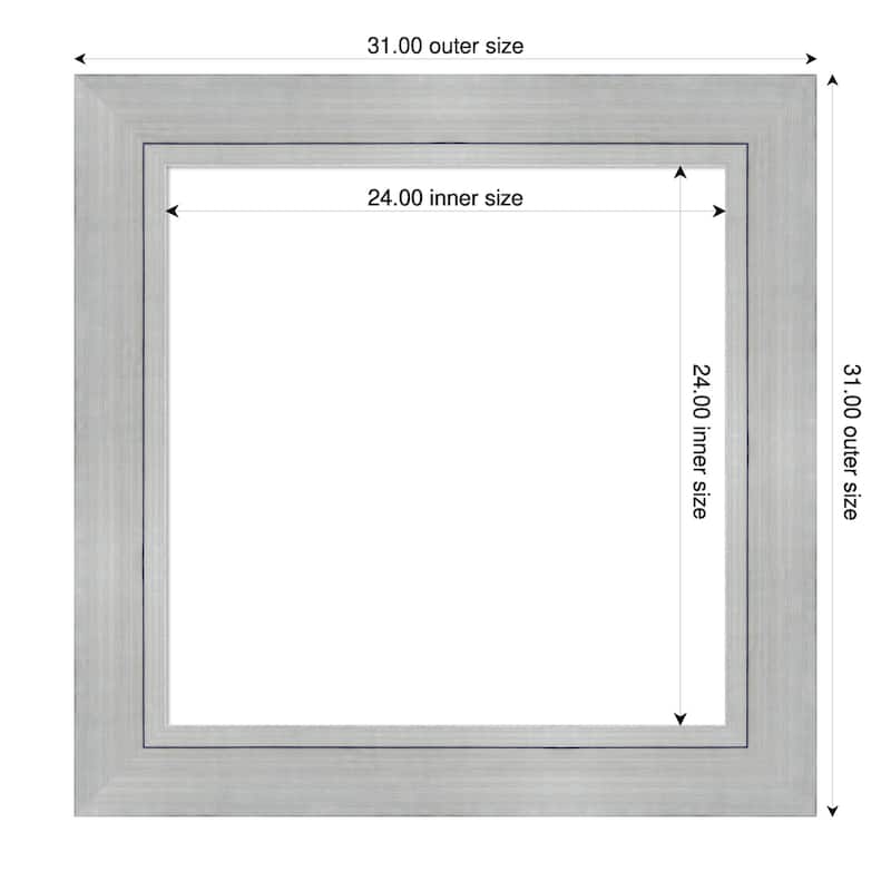 Amanti Art Romano Silver Framed Dry Erase Magnetic Board - 31 x 31 in