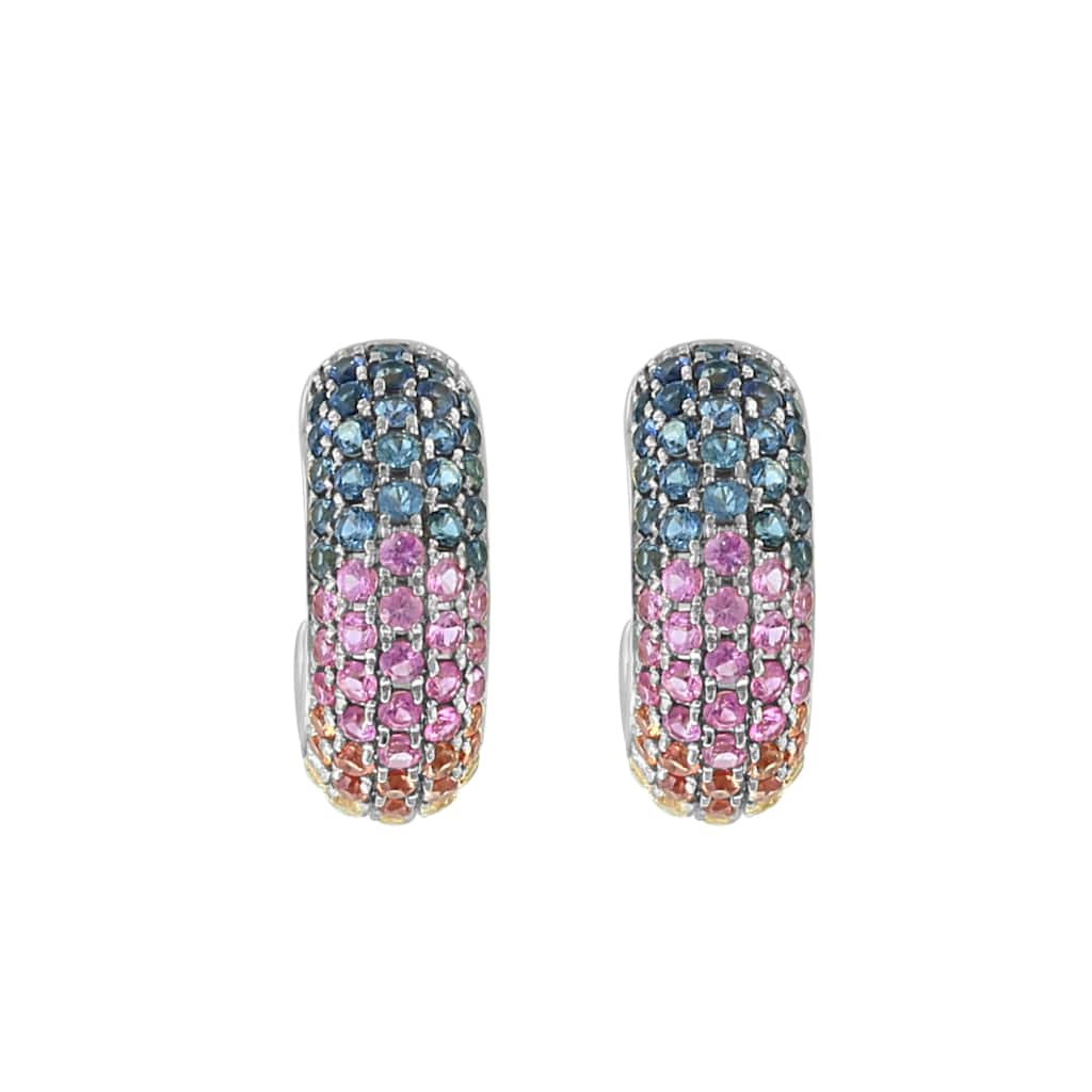 EFFY 14K Gold Multi Sapphire Hoop Earrings