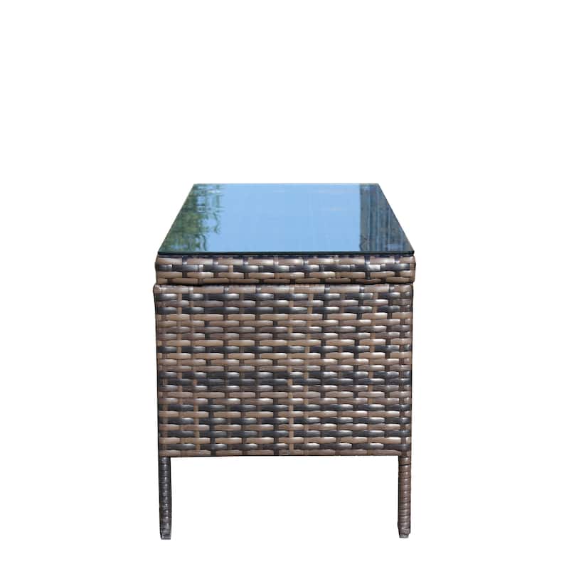 Outdoor patio Furniture 1 Coffee table with clear tempered glass