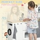 preview thumbnail 7 of 7, Qaba Kids Wooden Kitchen Playset with Sound Effects and Tons of Countertop Space, Wooden Corner Play Kitchen Set