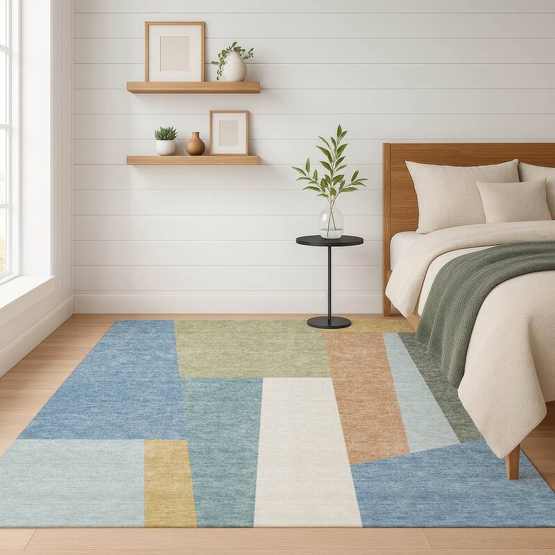 Machine Washable Indoor/ Outdoor Contemporary Jolie Chantille Rug