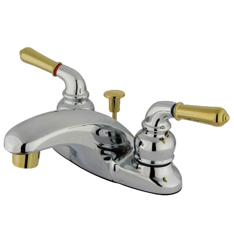 Kingston Brass Magellan 4 in. Centerset Bathroom Faucet - Polished Chrome/Polished Brass