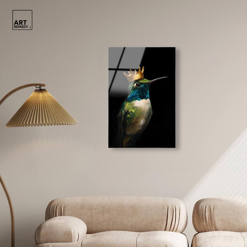 Crowned Azure Bird II Acrylic by Art Remedy, Ready to Hang