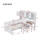 preview thumbnail 4 of 34, 2-Piece Kids Bedroom Sets, Twin Size Multifunctional Wood Platform Bed Frame with Bookshelf, Built-in Desk and Chair