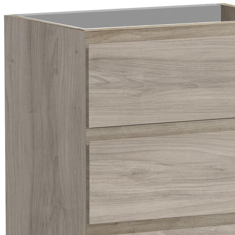 HomeRoots 24" Natural Wood Freestanding Bathroom Vanity With White Sink And Three Drawers - 24.00 in. x 39.06 in. x 18.10 in.