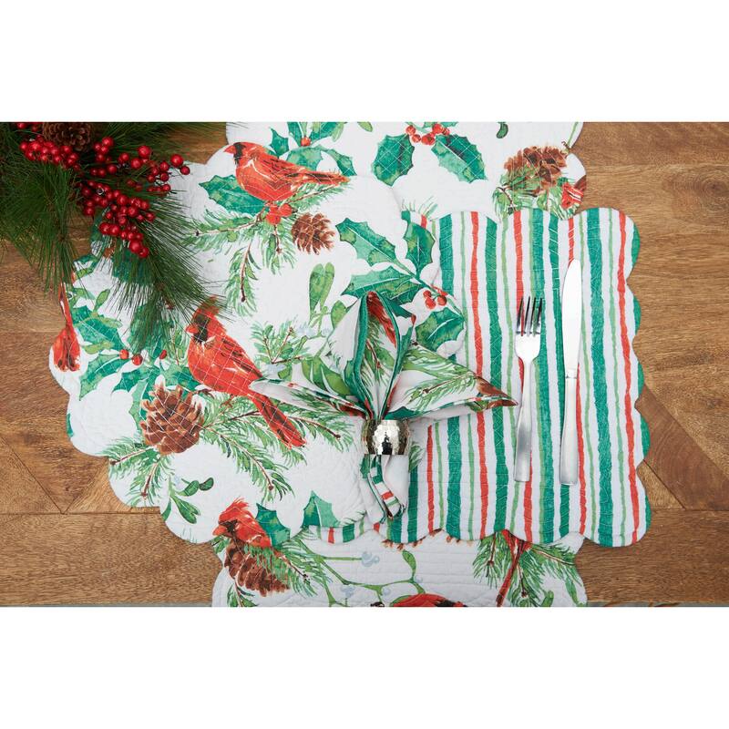 Delwyn Cardinal Quilted Placemat Set 6