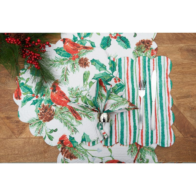 Delwyn Cardinal Round Placemats Set of 6, 17"
