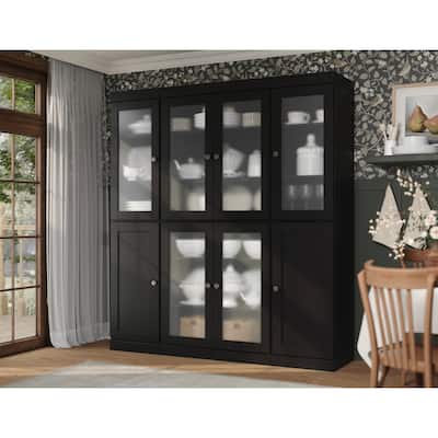 Palace Imports 100% Solid Wood 65" Pantry Cabinet with Frosted Glass, Shaker Doors and Adjustable Shelves