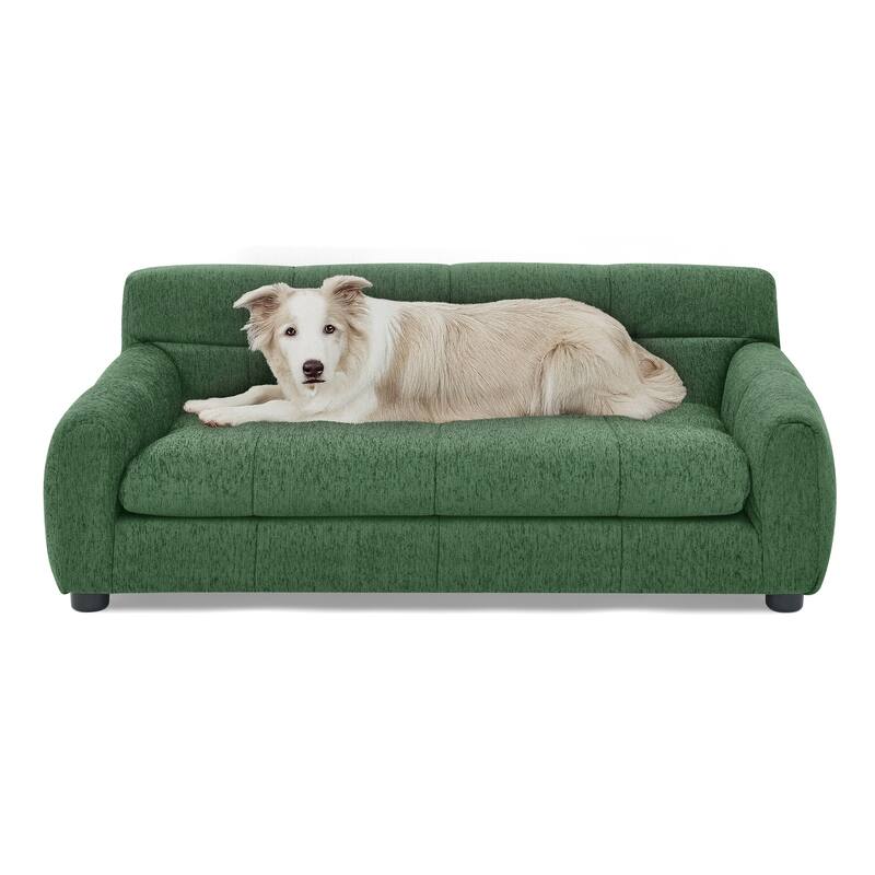 Durable Elevated Dog Sofa Bed,Pet sofa with modern irregular armrest design,Comfortable soft dog sofa