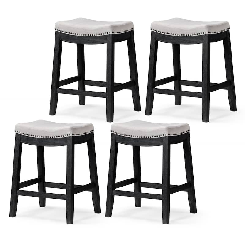 Maven Lane 26" Sophia Backless Counter Height Kitchen Stool - Set of 4 - Aged Black