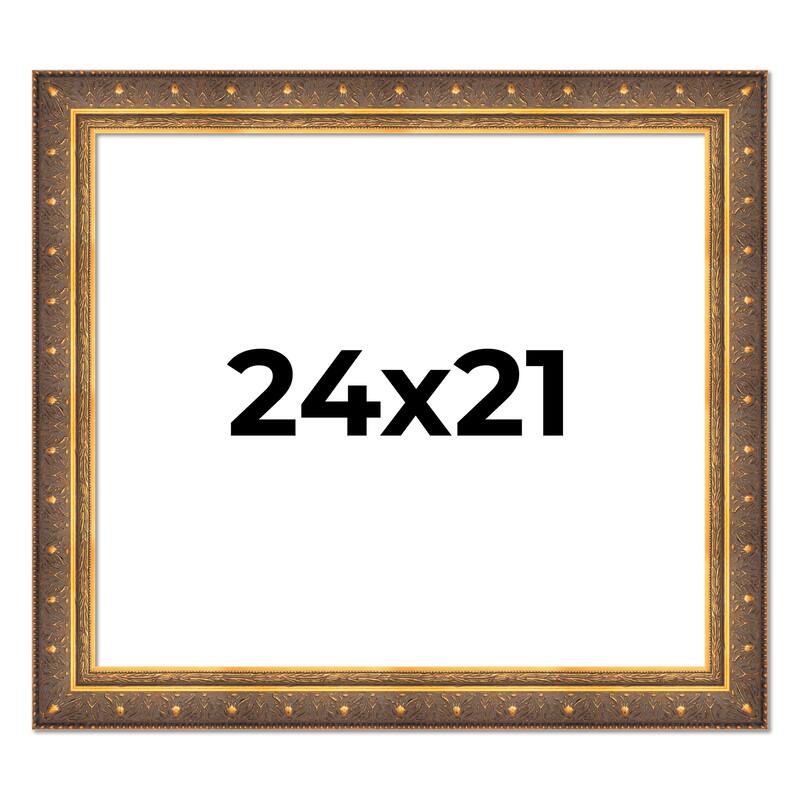 24x21 Frame Vintage Gold Solid Wood Picture Frame | 2.5 Inch Moulding