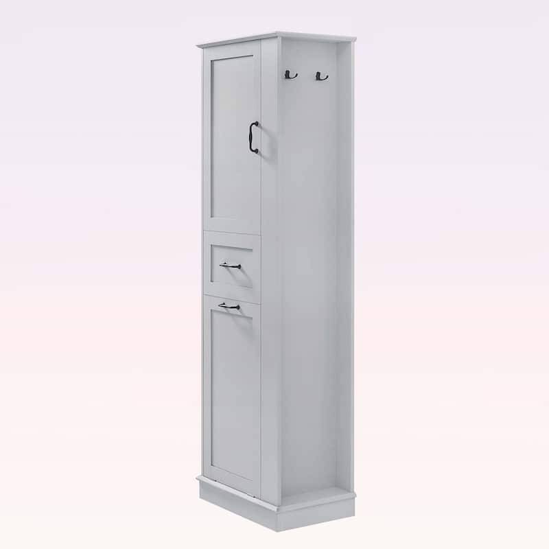 Tall Storage Cabinet with Tilt-Out Compartment,Adjustable Shelves,for Bathroom