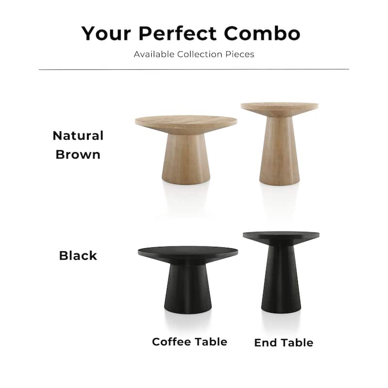 Furniture of America Vitten Contemporary Oak Rubberwood 2-Piece End Table Set