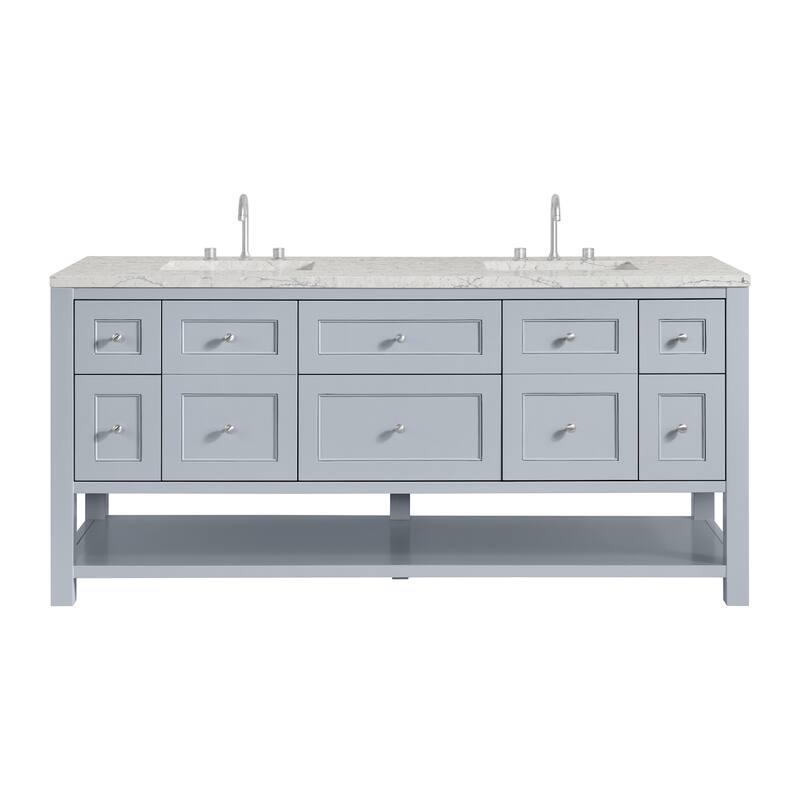 James Martin Vanities 330-V72-3EJP Breckenridge 72" Free Standing - Serenity Blue - Painted