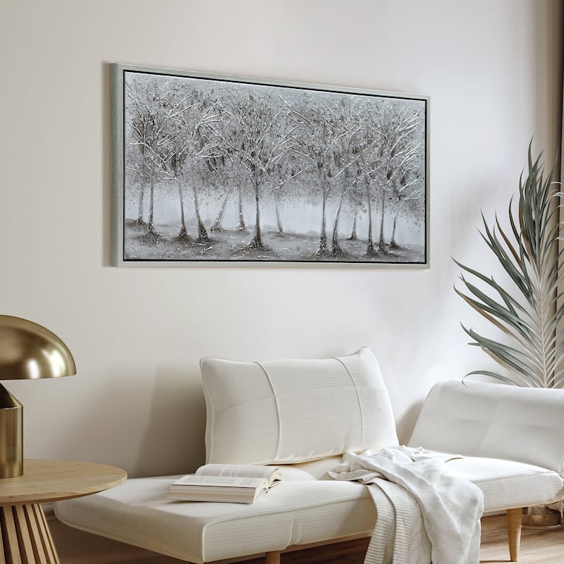 Solitary Field Textured Metallic Hand Painted Canvas Wall Art