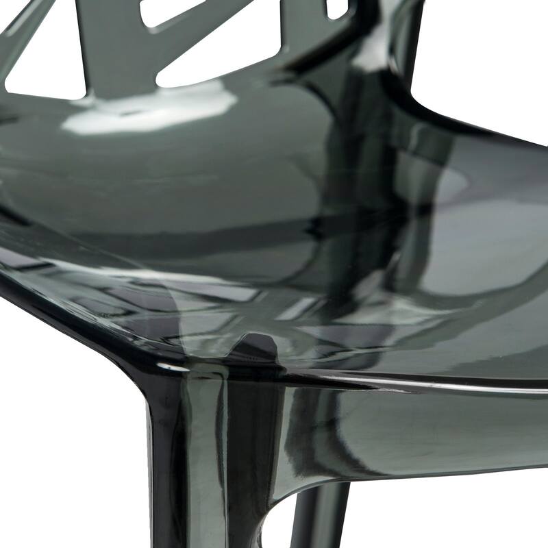 Stackable Dining Chair in Polypropylene (Set of 2) Modern Cut-out Design Backrest Accent Side Chair