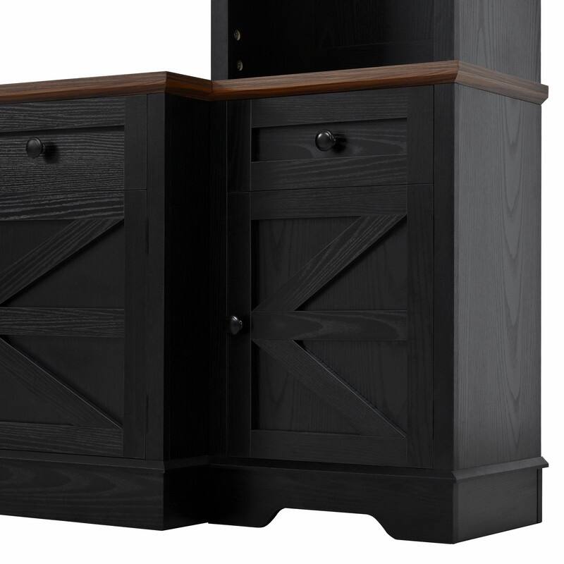 98.8" Wide Wall Unit Entertainment Center with Bookshelves for TVs up to 80"