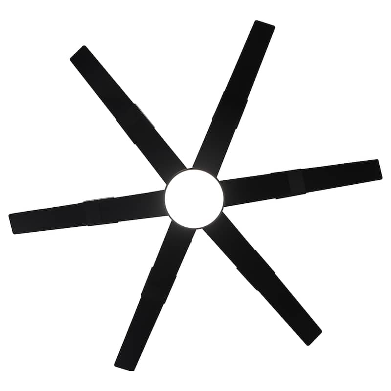 60 in.Smart Matte Black Integrated LED Dimmable Ceiling Fan with Light and Remote and APP Control