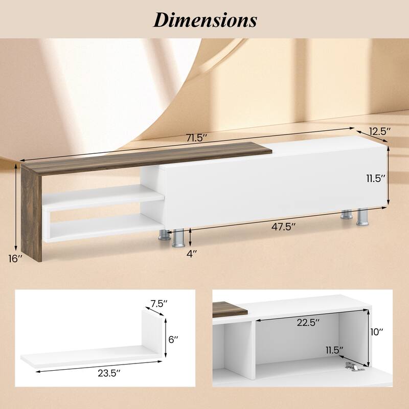 Gymax TV Stand Modern Entertainment Center TV Cabinet for TVs up to 80