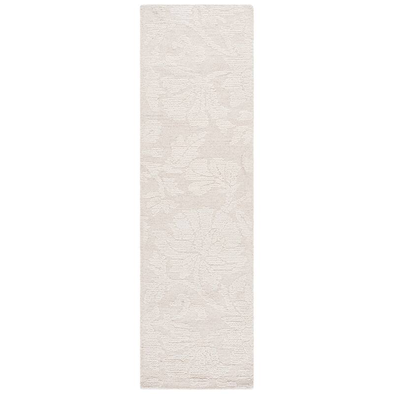 SAFAVIEH Handmade Jardin Kimiko Country Wool Rug - 2'3" x 8' Runner - Ivory