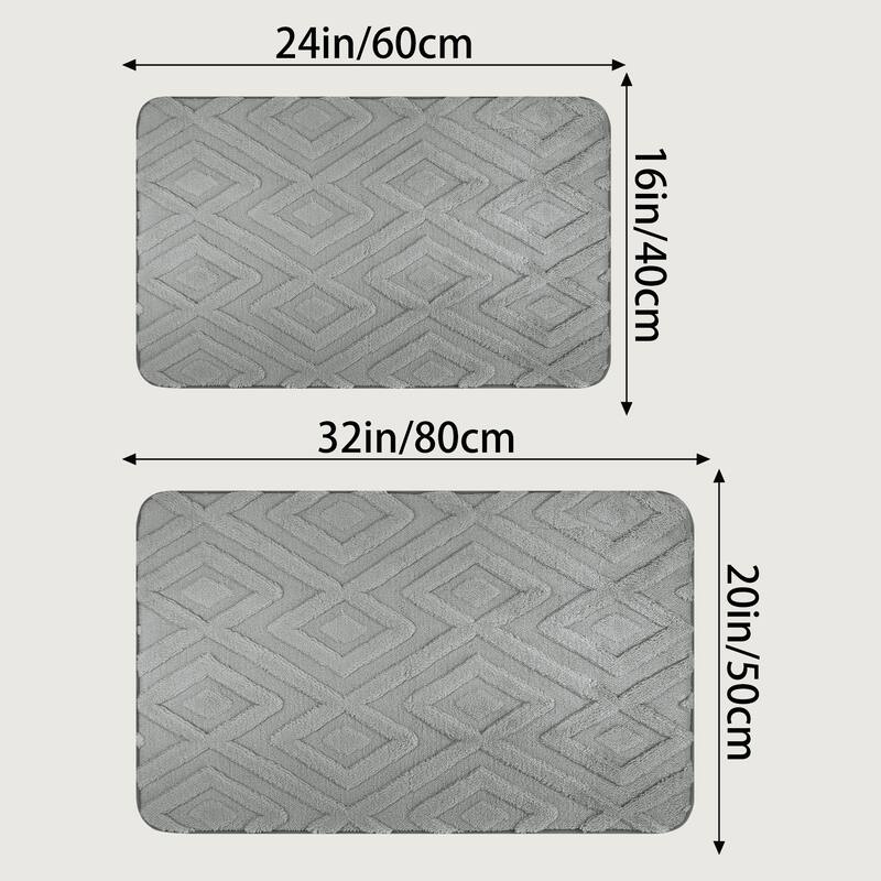 Geometric Pattern Bathroom Mats Soft Absorbent Non-Slip Dry Bath Rugs Home Gifts