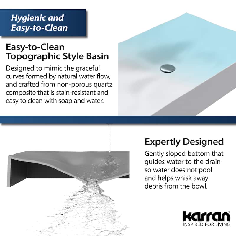 Karran Mirage Quartz 32 inch Bathroom Vessel Sink