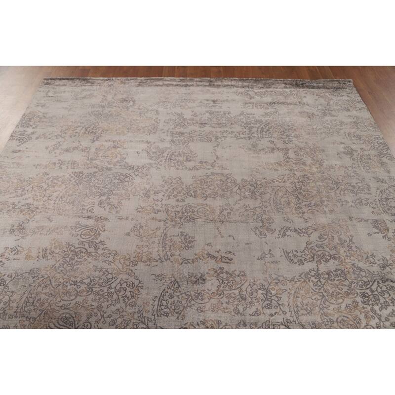 All-Over Modern Abstract Area Rug Hand-Knotted Wool Carpet - 6'7" x 9'11"