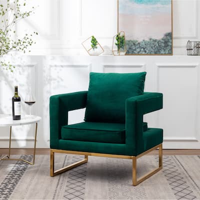 Green 29.75" Polyester Arm Chair