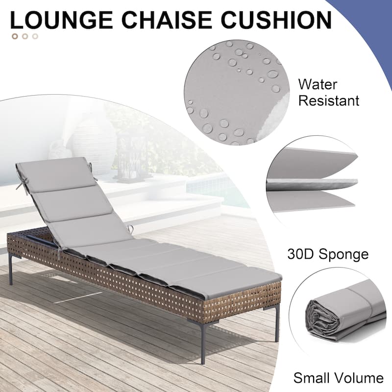 Outdoor Patio Chaise Lounge Cushion Lounger Cushion