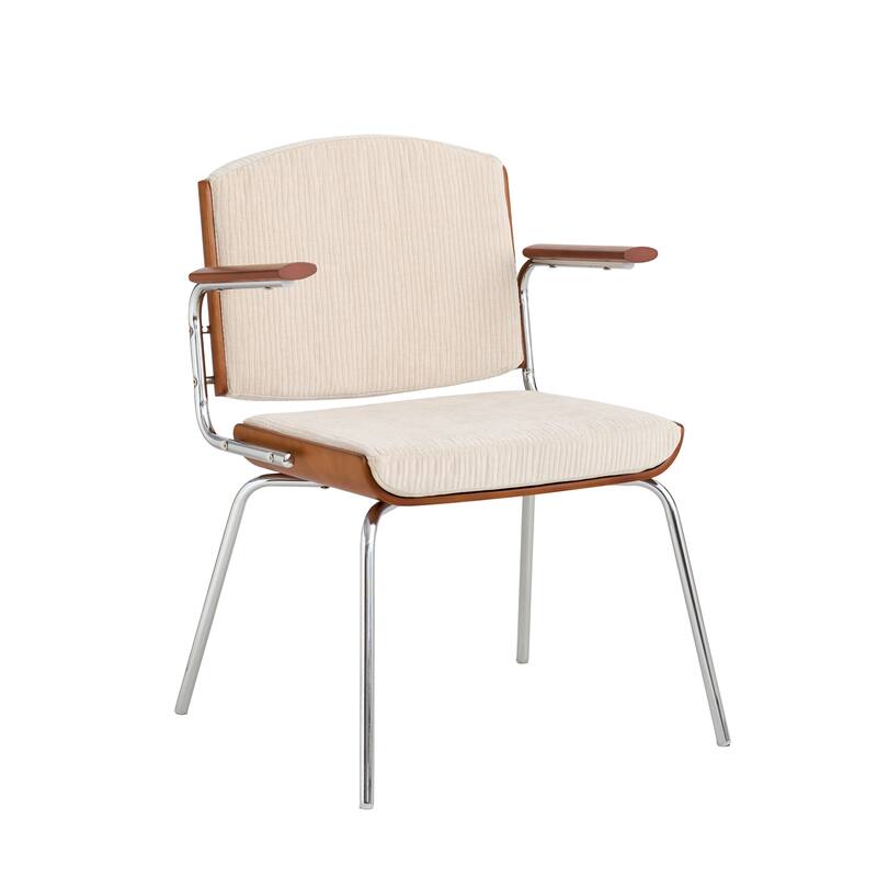 Pasargad Home Nara Armchair, Beige/Brown - W24"xD22"xH32" - Beige