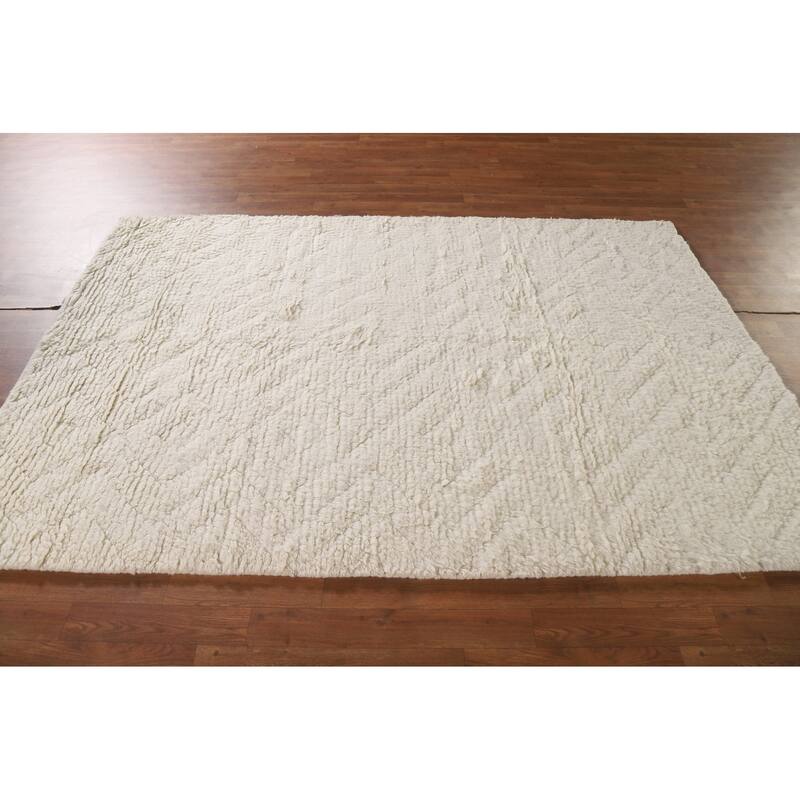 Earth Tone Moroccan Oriental Area Rug Handmade Wool Carpet - 5'2"x 7'6"