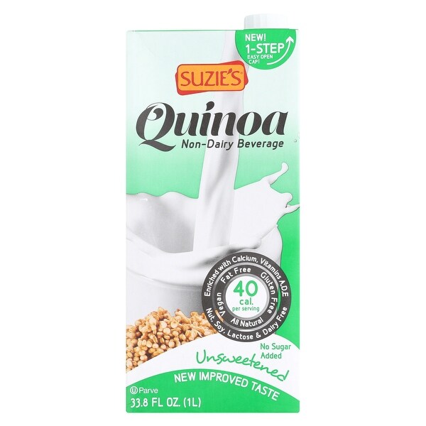 Suzie's Quinoa Milk Beverage - Unsweetened - Case of 6 - 33.8 Fl oz. - 2 Pack